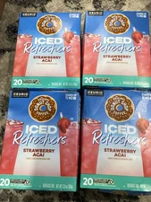 (80) Donut Shop Iced Refreshers Strawberry Açaí  Pods Keurig 4 Boxes Of 20 READ