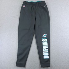Miami Dolphins Jogger Pants Large Gray Nike NFL On-Field Dri-Fit Fleece Football