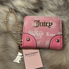 NWT Juicy Couture Fan Club Small Zip Wallet / Wristlet - Pink Lemonade