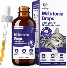 Cat Melatonin Drops, Liquid Melatonin for Cats for Grooming, Travel and Vet Visi