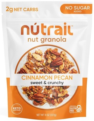 NuTrail Nut Granola Cereal Cinnamon Pecan No Sugar Added Gluten Free Grain Free