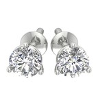 Martini Prong Set Solitaire Stud Earrings 0.80Ct Natural Diamond 14K Yellow Gold — photo 1