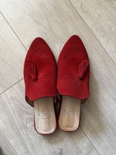 Red Moroccan Suede Slippers