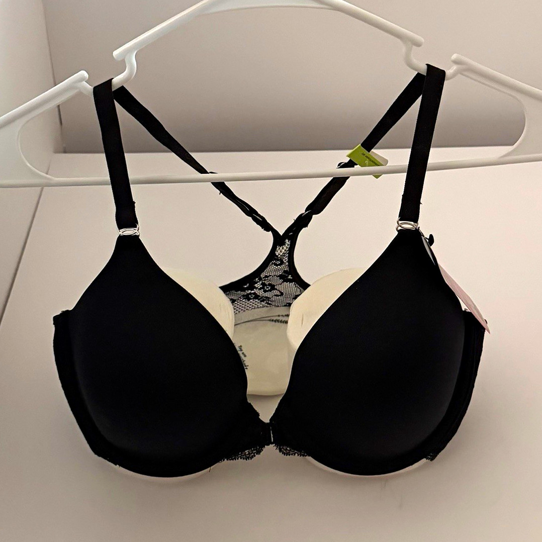 Maidenform SmartZone Underwire Racerback T-Shirt Bra 36B Black MPN 07112