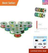 18 Gauge Silicone Wire Kit 10 Color Each 25 ft Flexible 18 AWG Stranded Tinne...