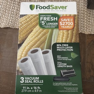 FoodSaver 11in. x 16 ft. Vacuum Seal Roll - 3 Rolls FSFSBF0634-NP New / Sealed