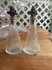 2 bouteilles en verre tombola de service à dîner vintage années 1940-50