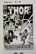 Production Art The Mighty THOR #129 cover, JACK KIRBY art, 11x17