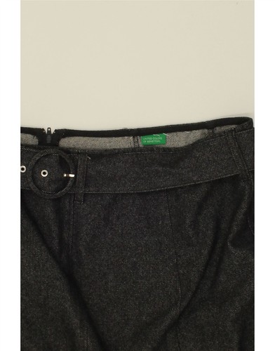 BENETTON Womens Midi Skirt IT 44 Medium W30 Grey Wool CD04 - Picture 4 of 4