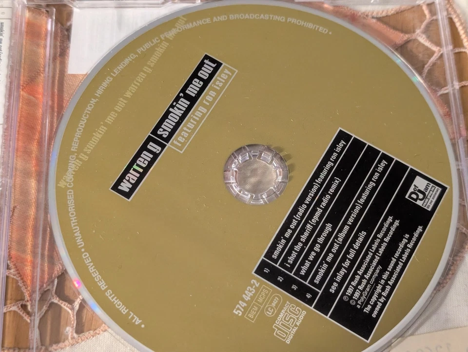 Warren G feat. Ron Isley Smokin Me Out 1997 Rush Associated Labels CD Single 4 T - Bild 3 von 4