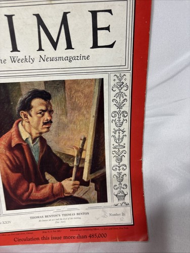 VTG Time Magazine Ephemera, Dec. 26 1934 Issue, Rare, Thomas Benton’s Thomas Be - Picture 14 of 22