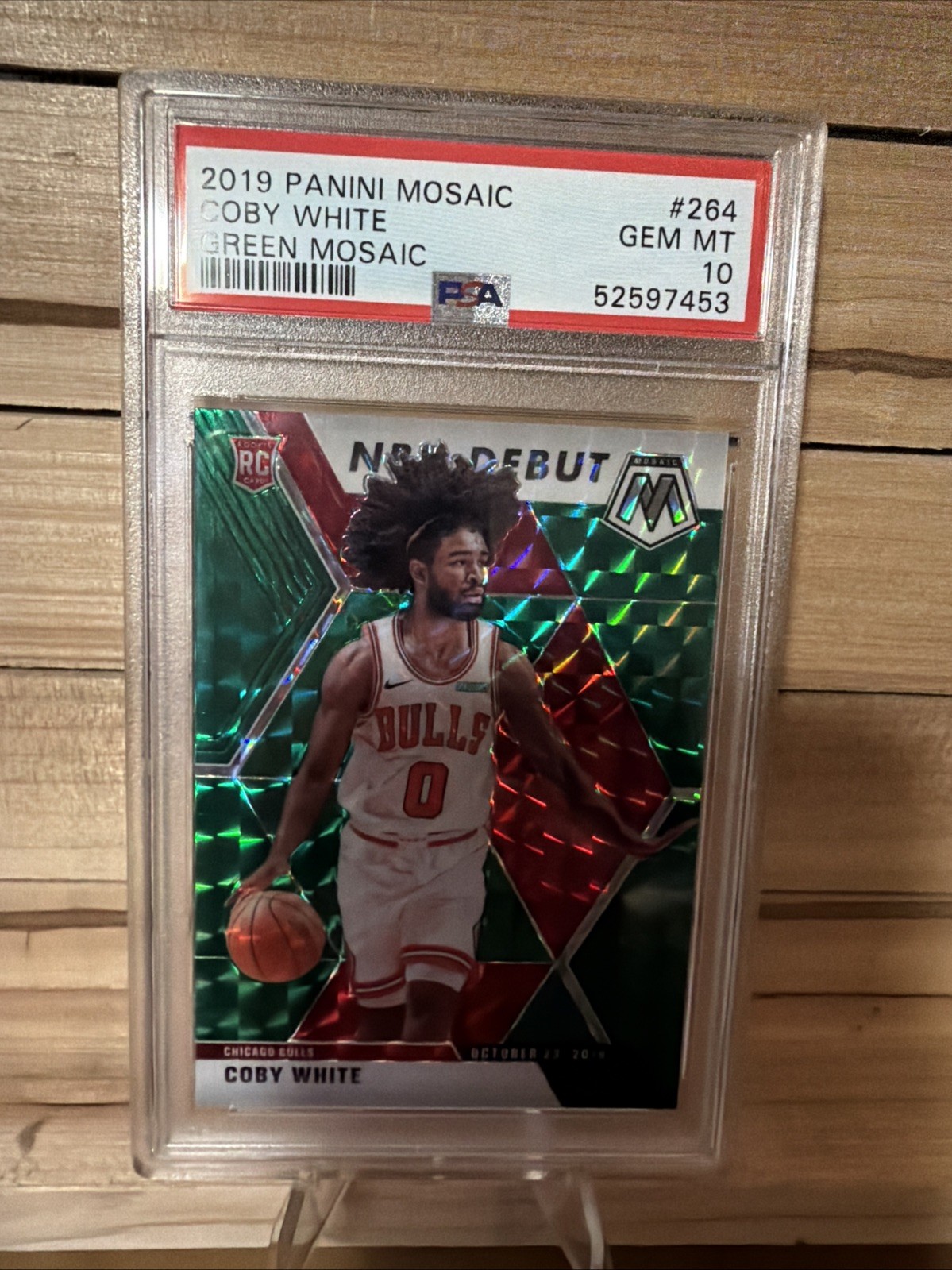 COBY WHITE RC PSA 10 - 2019 Panini Mosaic Green Mosaic #264 Rookie PSA Bulls 🔥