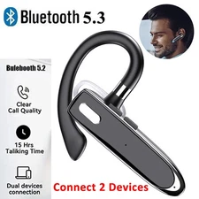 Trucker Wireless Headset Bluetooth 5.3 Earpiece Dual Mic Earbud Noise Cancelling