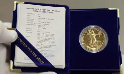 1986 US 1 oz Proof Gold Eagle 1 oz $50 Gem Box/COA...