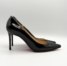 Christian Louboutin Black Patent Leather Stiletto Pointed Heels Kate 85 EU 36.5