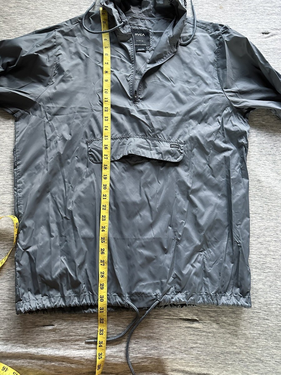 RVCA Jacket UNISEX sz L Gray Windbreaker Zip Up Skateboarding