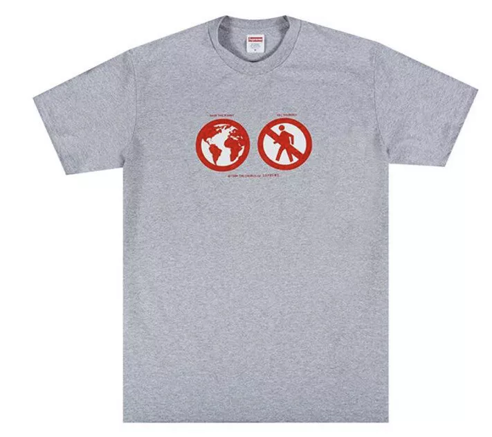 T shirt moyen gris Supreme « Save The Planet »