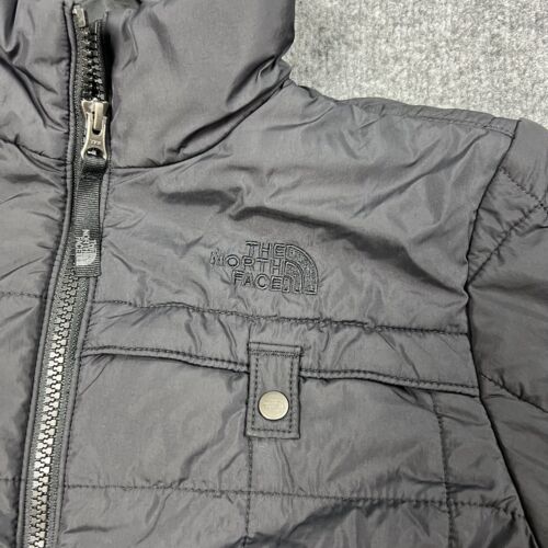 North Face Jacket Boys Medium 10/12 Black Quilted Zip Up Puffer Coat Lightweight - Picture 2 of 15