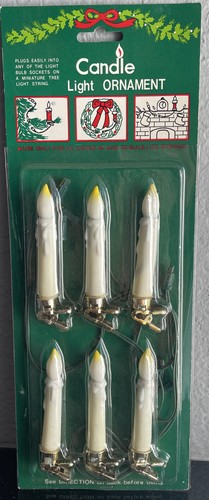 6 Individual Candle Light Ornaments Clip Plug Into Christmas Tree String Lights - Bild 1 von 4