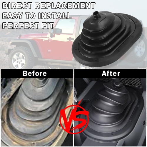 Manual Shift Boot Cover Shifter Black Rubber For 2007-2010 Jeep Wrangler 3.8L JK - Picture 8 of 8