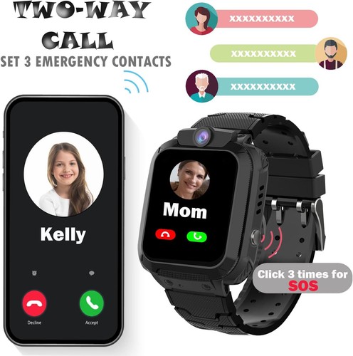Smartwatch Kinder Telefon Uhr LBS Videoanruf SOS Armbanduhr Für Jungen Mädchen - Bild 3 von 24