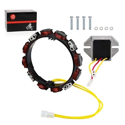 MOTO1988 Alternator Stator Coil 2Pin w/Regulator For Briggs & Stratton Engines 10-16 Amp