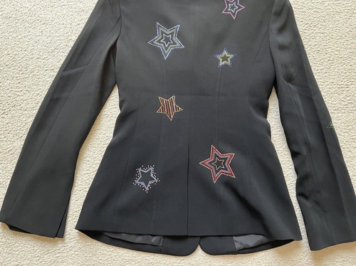 Giacca Blazer Cinq A Sept Donna Abbellita Strass Star Cheyenne Nero - Foto 12 di 24