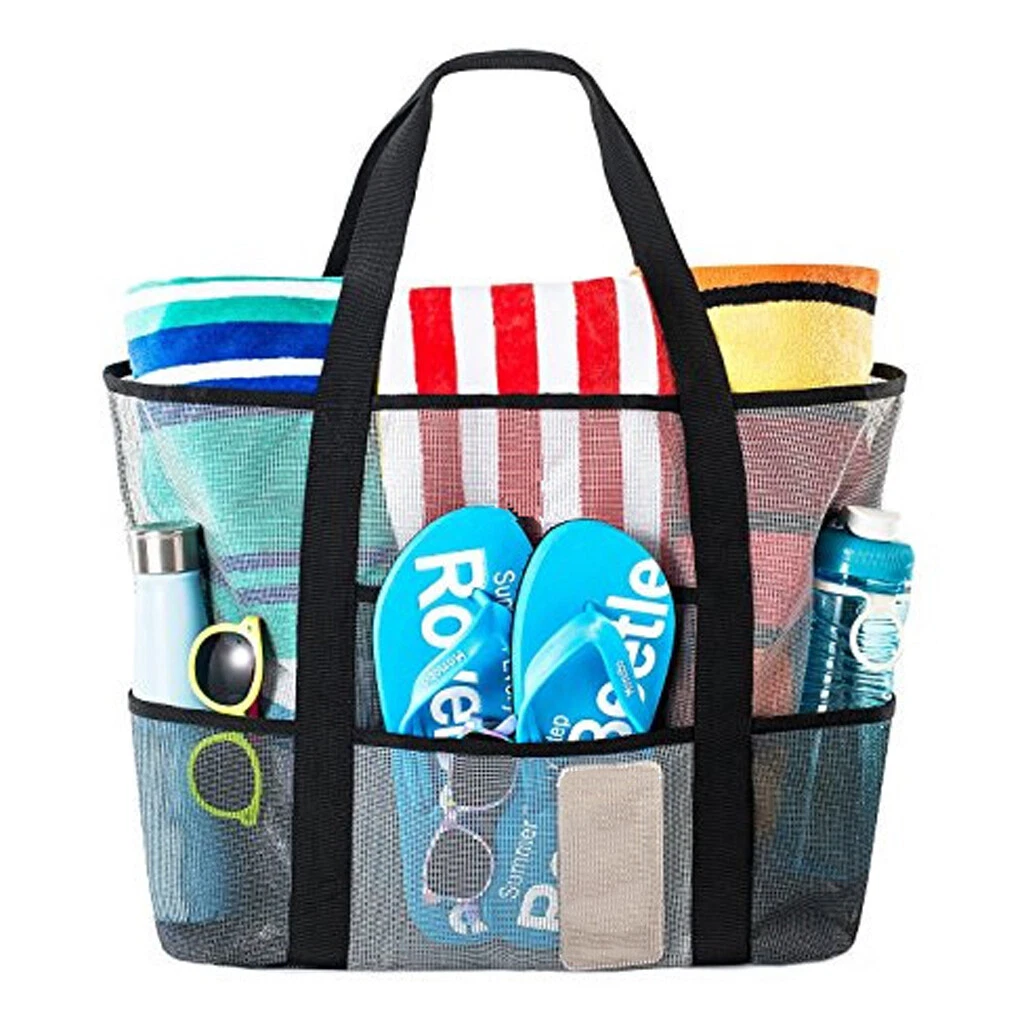 Mesh Beach Bag Lightweight Market Grocery Store Picnic Bag with