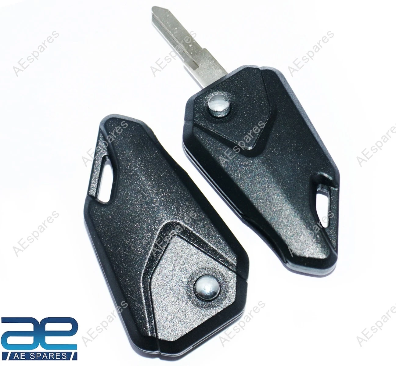 For Royal Enfield Black Color Flip Up Style Left Cut Blank Key 2 Units view 3