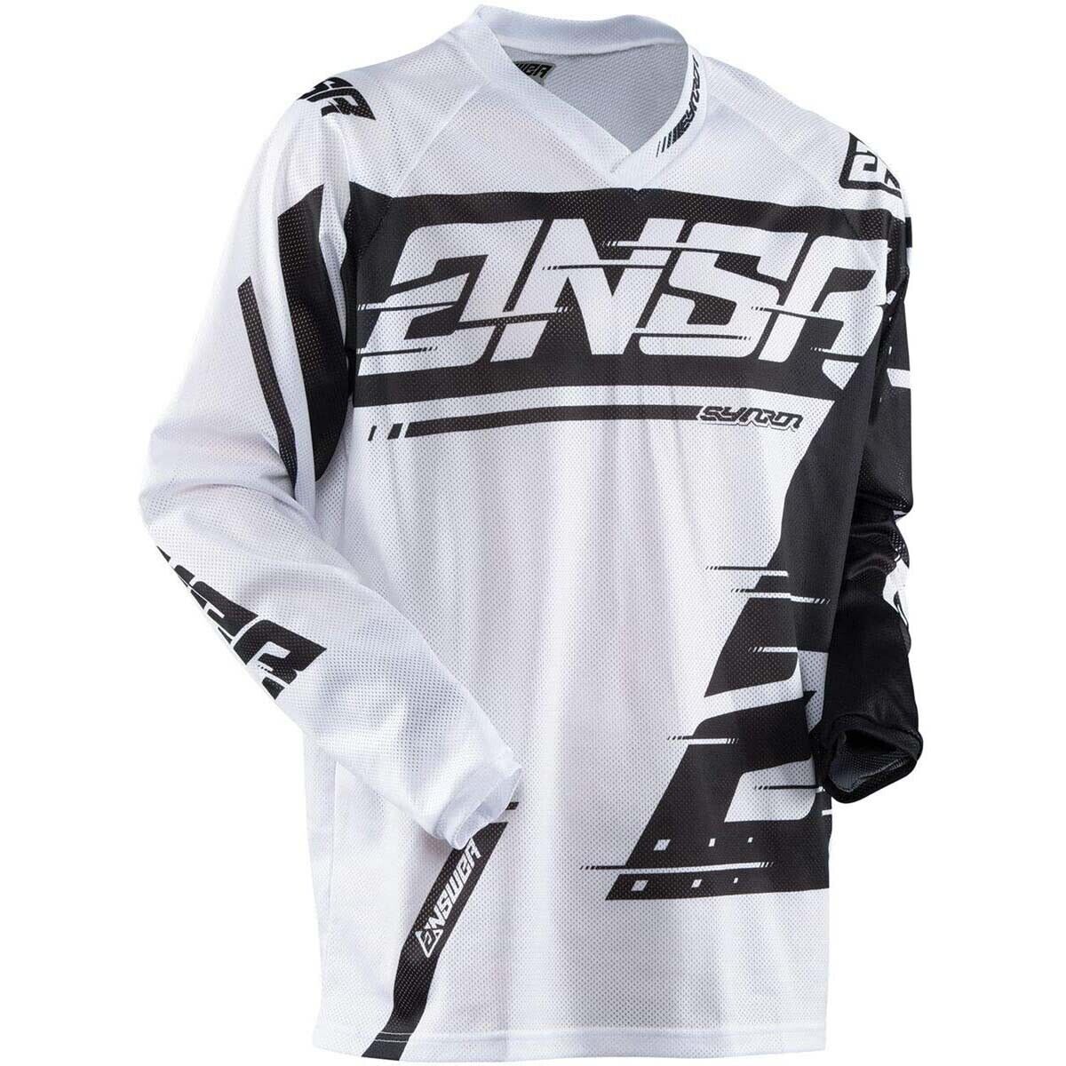 Answer Racing Syncron Air Off-Road MX Sale Special Price M Genuine Free Shipping Black Jersey White YOUTH