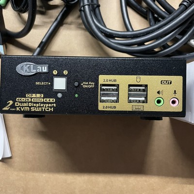 CKLau 2 Port Dual Monitor Displayport KVM Switch DP KVM Switch with Audio USB