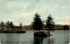Harris Pond, the Little Island, Woonsocket, R. 1, Leighton & Postcard