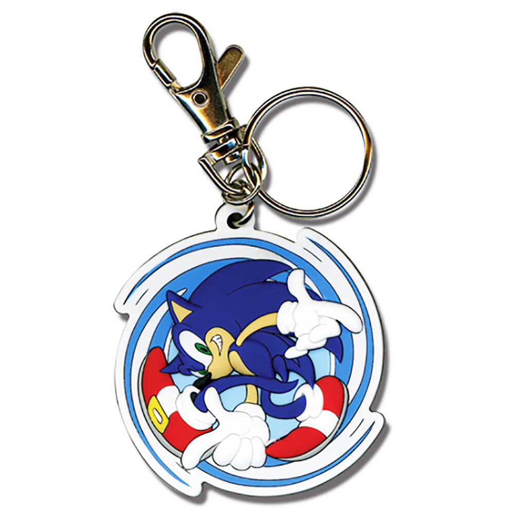 Sonic the Hedgehog Sonic Spinning PVC Keychain Official Licensed