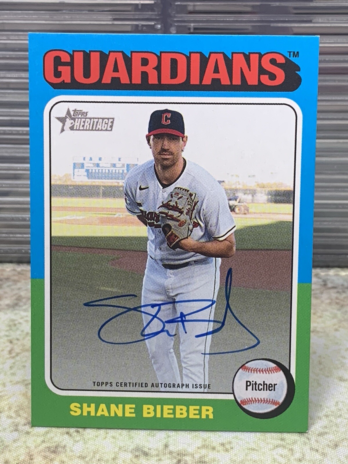 2024 Topps Heritage High Number #ROA-SB Shane Bieber Real One Auto