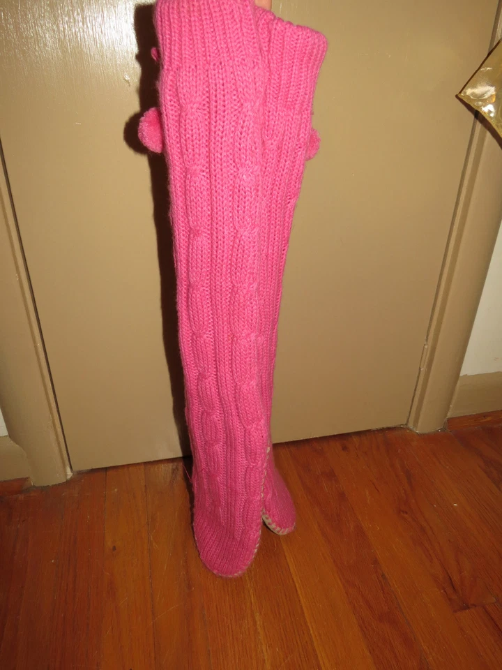 热卖 粉色 卧室 拖鞋 及膝 J Crew Yarn 莫卡辛女鞋 尺码 7 @  — 第 2/4 张图片