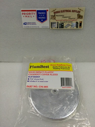 PLUMBEST  5-1/4" Chrome Finish High Impact Plastic Cleanout Cover Plate(20D3 - Picture 1 of 5