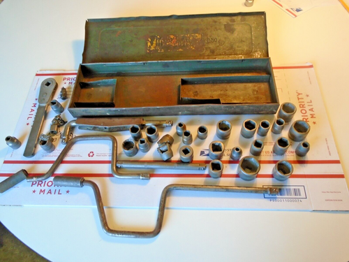 Hines Dale tools socket set with case sae 1/2'' drive solid 32 pc made in usa