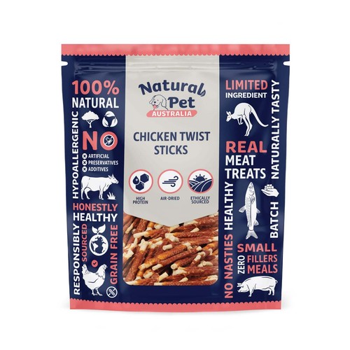 Chicken Jerky Wrapped Rawhide Twist Stick, Dog Treat Natural Long Lasting Chews - Picture 9 of 10