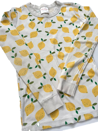 Hanna Andersson Pajamas Kids 140 cm/US 10 Lemon Print - Picture 2 of 7