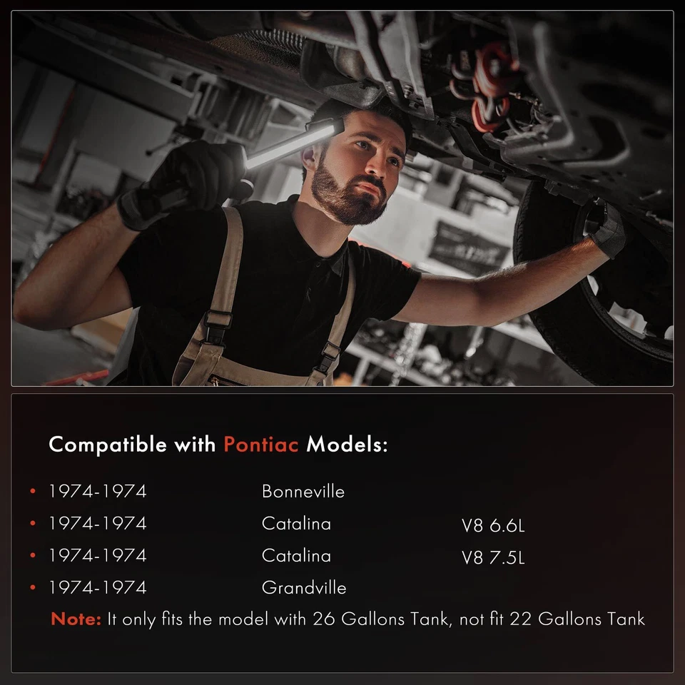 Nuevo tanque de combustible de 26 galones para Pontiac Bonneville Catalina Grandville 1974 plateado Foto 3 de 4