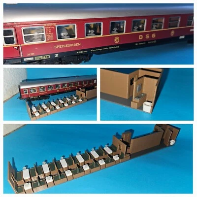 MAUSIS 3D DRUCK Märklin H0 4024 - Inneneinrichtung Speisewagen. Mehrfarbig 3D Druck. Neu.