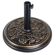17.91" 19.8 LBS Patio Umbrella Base Heavy Duty Round Stand for Outdoor Bronze