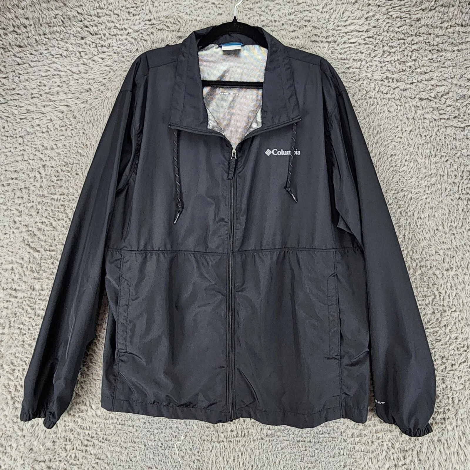 Columbia Jacket Mens XL Black Polyester Omni Heat Thermal Windbreaker *GUC*