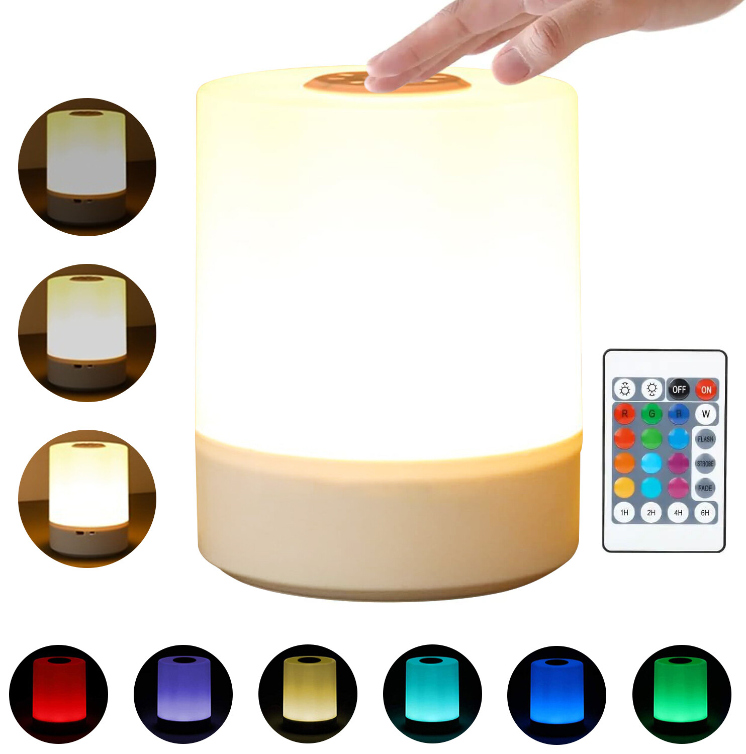 Rechargeable Night Light Touch Sensor LED Dimmable Bedside Table Desk