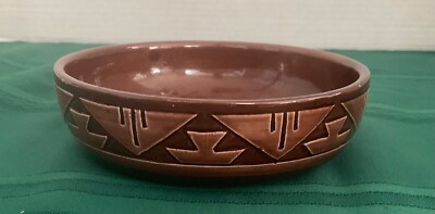 Pine Ridge Sioux Pottery - Bowl with Geometric Designs by Faith Swan 6 