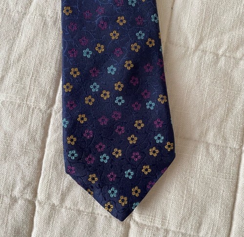 Jos. A. Bank Reserve Purple Multi Color Floral Made In Italy Tie - Picture 3 of 7