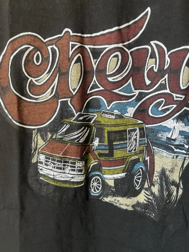 Camiseta Chevy Beach Surf Van Vintage DS 70 Adulto L Ver Fotos Foto 3 de 4