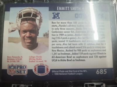 1990 Pro Set. Draft #685 Emmitt Smith Rookie Card. | eBay