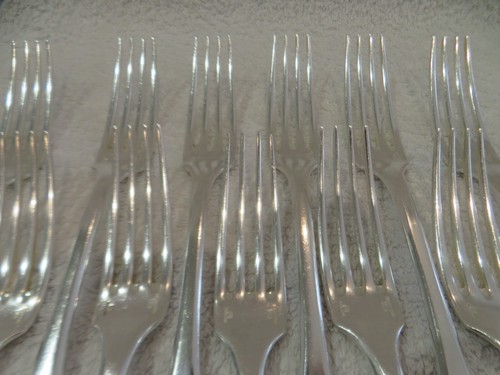 Vintage French silver-plated 12 dinner forks Christofle Cluny 20,7cm scratches - Picture 4 of 9