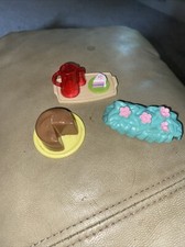 FISHER PRICE Loving Dollhouse Lemonade Cake Tray + FLOWER BED + CHOCOLATE CAKE
